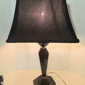 Black Geometric Table Lamp with Black Shade Solid Glass 2 ft tall